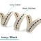CT CRAFT LLC Ivory Cotton Black Stitched Ribbon 3/8" x 10 Yards for Home Décor Gift Present Wrapping DIY Crafts Birthday Wedding Bouquet Christmas